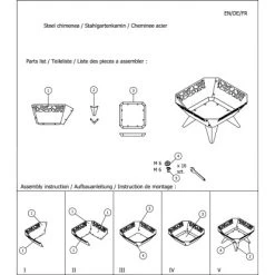 Dobar Design-Feuerschale Viereckig -Grillplatz Im Freien 157987 4637 7