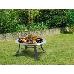 Tepro Feuerstelle Silver City 74 X 50 X 74 Cm (B X H X T) Schwarz/Edelstahl -Grillplatz Im Freien 2081834 24001