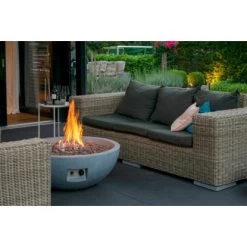 Dobar Outdoor-Feuerschale Mit Gasflamme Lunar Ø 90 Cm Grau -Grillplatz Im Freien 4637 lavaofenfeuerstelle 6