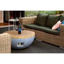 Dobar Outdoor-Feuerschale Mit Gasflamme Lunar Ø 90 Cm Grau -Grillplatz Im Freien 4637 lavaofenfeuerstelle 7