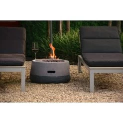 Dobar Outdoor-Feuerschale Mit Gasflamme Calido Ø 60 Cm Grau -Grillplatz Im Freien 4637 lavaofenfeuerstelle 8 1
