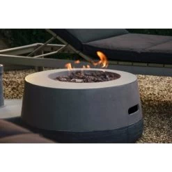Dobar Outdoor-Feuerschale Mit Gasflamme Calido Ø 60 Cm Grau -Grillplatz Im Freien 4637 lavaofenfeuerstelle 9 1
