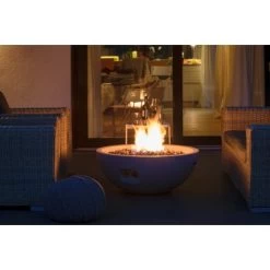 Dobar Outdoor-Feuerschale Mit Gasflamme Lunar Ø 90 Cm Grau -Grillplatz Im Freien 4637 lavaofenfeuerstelle 9