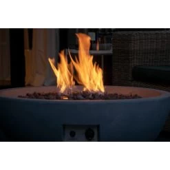 Dobar Outdoor-Feuerschale Mit Gasflamme Lunar Ø 90 Cm Grau -Grillplatz Im Freien 637 lavaofenfeuerstelle 11