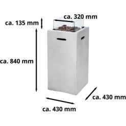 Amare Gas-Feuerstelle Für Den Außenbereich Quadratisch Grau -Grillplatz Im Freien 765581 4655 07