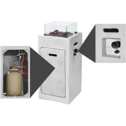 Amare Gas-Feuerstelle Für Den Außenbereich Quadratisch Grau -Grillplatz Im Freien 765581 4655 08