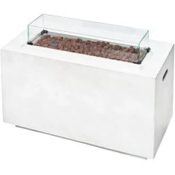 Amare Gas-Feuerstelle Für Den Außenbereich Weiß