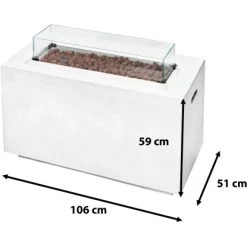 Amare Gas-Feuerstelle Für Den Außenbereich Weiß -Grillplatz Im Freien 765591 4655 07