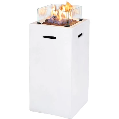 Amare Gas-Feuerstelle Für Den Außenbereich Quadratisch Weiß 3 Amare Gas-Feuerstelle Für Den Außenbereich Quadratisch Weiß