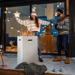 Amare Gas-Feuerstelle Für Den Außenbereich Quadratisch Weiß 16 Amare Gas-Feuerstelle Für Den Außenbereich Quadratisch Weiß -Grillplatz Im Freien 765603 4655 03