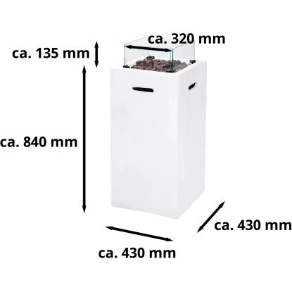 Amare Gas-Feuerstelle Für Den Außenbereich Quadratisch Weiß 9 Amare Gas-Feuerstelle Für Den Außenbereich Quadratisch Weiß – Bild 7