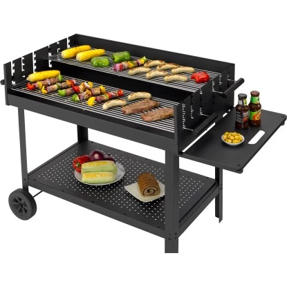 Tepro Atlanta-Holzkohlen Grillwagen Schwarz 4 Tepro Atlanta-Holzkohlen Grillwagen Schwarz – Bild 2