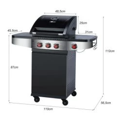El Fuego Gasgrill Houston 3+1 Ca. 110 X 112 X 56,5 Cm 28 El Fuego Gasgrill Houston 3+1 Ca. 110 X 112 X 56,5 Cm -Grillplatz Im Freien 826417 7