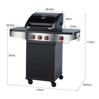 El Fuego Gasgrill Houston 3+1 Ca. 110 X 112 X 56,5 Cm 9 El Fuego Gasgrill Houston 3+1 Ca. 110 X 112 X 56,5 Cm – Bild 7