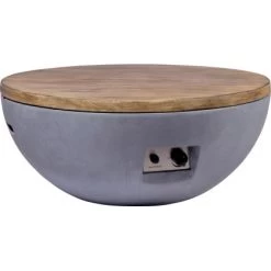 Dobar Outdoor-Feuerschale Mit Gasflamme Lunar Ø 90 Cm Grau -Grillplatz Im Freien lavaofengasfeuerstelle 04